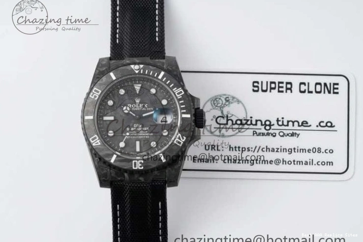 Good Copy Rolex Watches DIW Black Edition Carbon Black Strap AllSeason Nylon VSF 1:1 White VS Dial Best 2165 on Submariner 0121